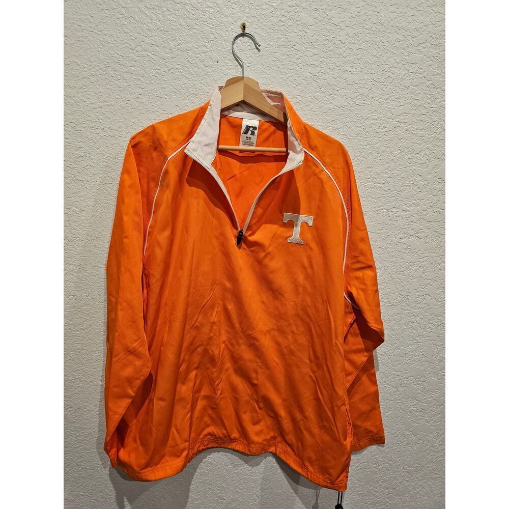 University Of Tennessee Orange Quarter Zip Windbreaker Jacket sz Medium